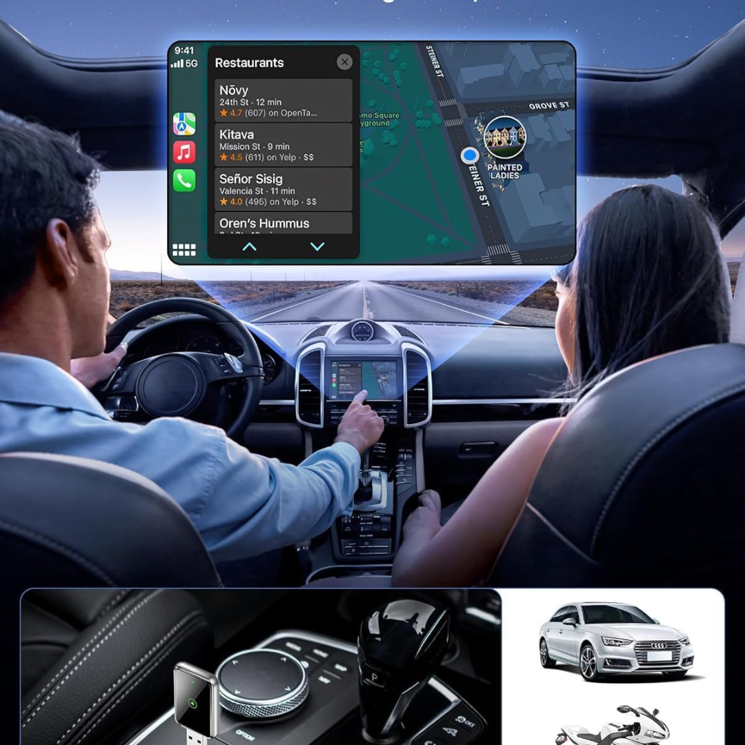 Wireless Carplay Adapter For iPhone & Android Auto